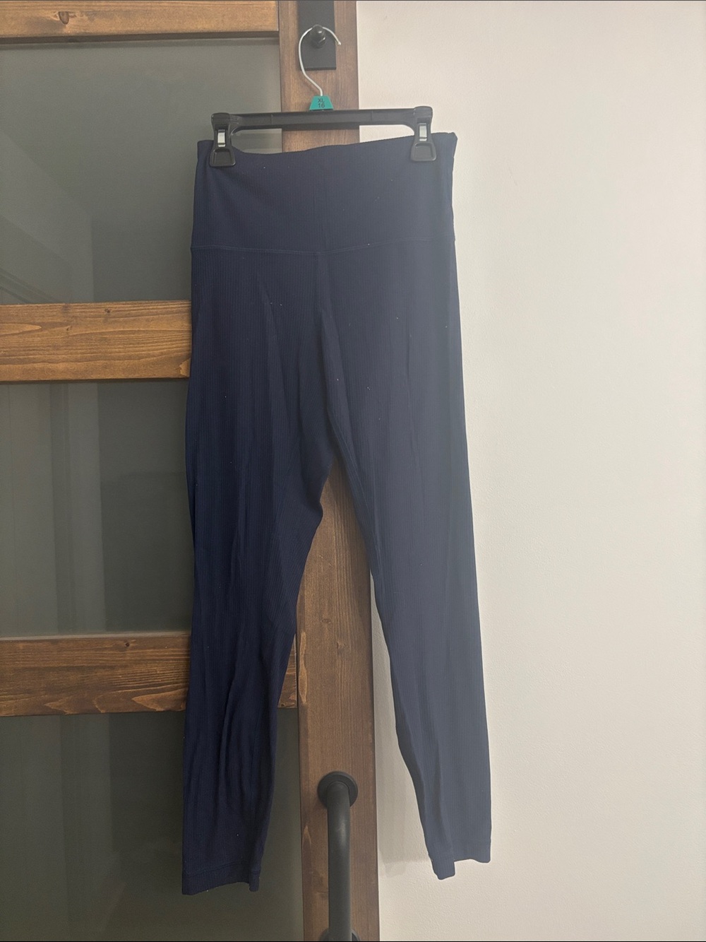 Lululemon High-Waist Navy Ribbed Leggings